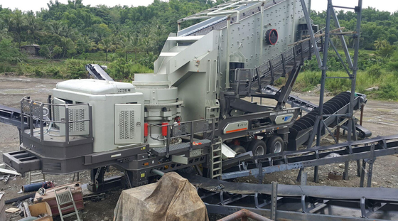 50 - Machine mobile de broyeur de 300 TPH examinant la dimension de alimentation du broyeur 245mm de cône de mine