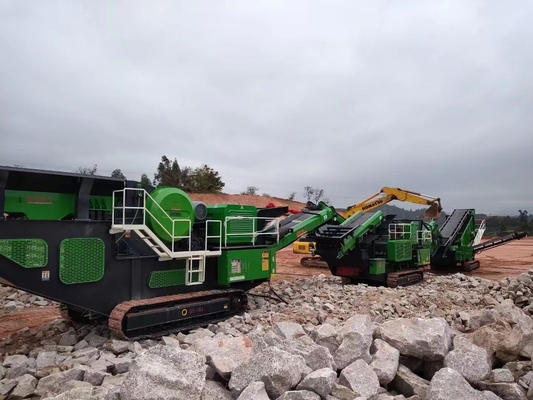 Machine mobile de broyeur de chenille de chaux, broyeur portatif de cône de voie de carrière